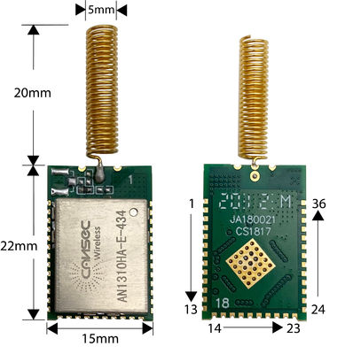 13dBm 1uA Cc1310 Lora 868mhzモジュール無線RF Socのチタニウム モジュール