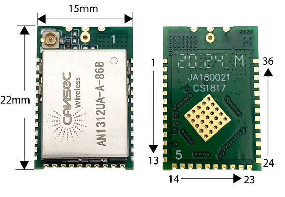 チタニウムCC1312 IoT AES 256ビット補助的なGHzモジュール434/470/868/915MHz 13dBm TX力